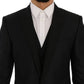 Dolce & Gabbana Elegant Black and Blue Silk Blend Blazer Set