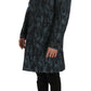 Dolce & Gabbana Blue Camouflage Trench Coat Elegance