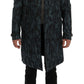 Dolce & Gabbana Blue Camouflage Trench Coat Elegance