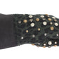 Dolce & Gabbana Gray Wool Shearling Studded Green Leopard Gloves