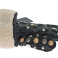 Dolce & Gabbana Gray Wool Shearling Studded Green Leopard Gloves