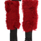 Dolce & Gabbana Elegant Red Leather Elbow Long Gloves