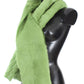 Dolce & Gabbana Elegant Green Fur Shoulder Wrap Scarf