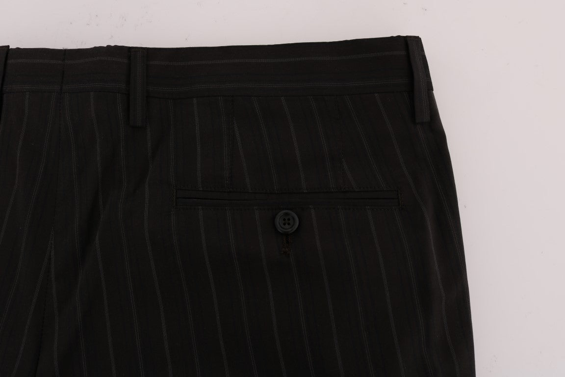 Dolce & Gabbana Elegant Brown Striped Dress Trousers