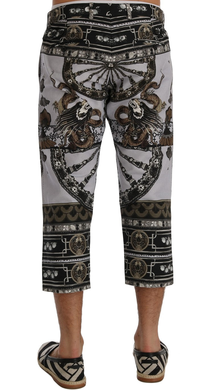 Dolce & Gabbana Capri Dragon Print Cropped Trousers