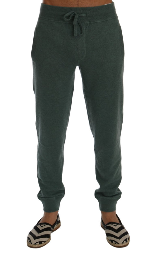 Dolce & Gabbana Elegant Green Cashmere Sport Pants