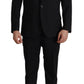 Dolce & Gabbana Elegant Black Three Piece Wool Suit