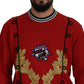 Dolce & Gabbana Dazzling Sequined Red Pullover Sweater