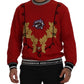 Dolce & Gabbana Dazzling Sequined Red Pullover Sweater