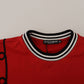 Dolce & Gabbana Dazzling Sequined Red Pullover Sweater