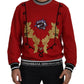 Dolce & Gabbana Dazzling Sequined Red Pullover Sweater