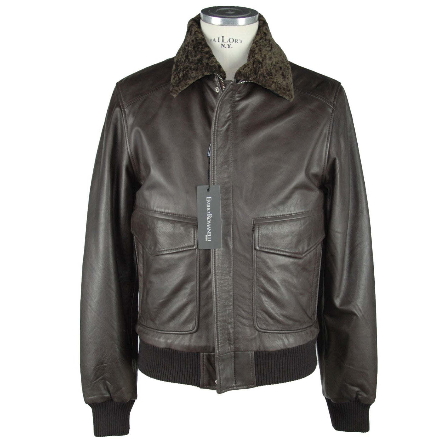 Emilio Romanelli Exquisite Brown Leather Jacket