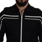 Dolce & Gabbana Elegant Full Zip Black and White Sweater