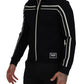 Dolce & Gabbana Elegant Full Zip Black and White Sweater