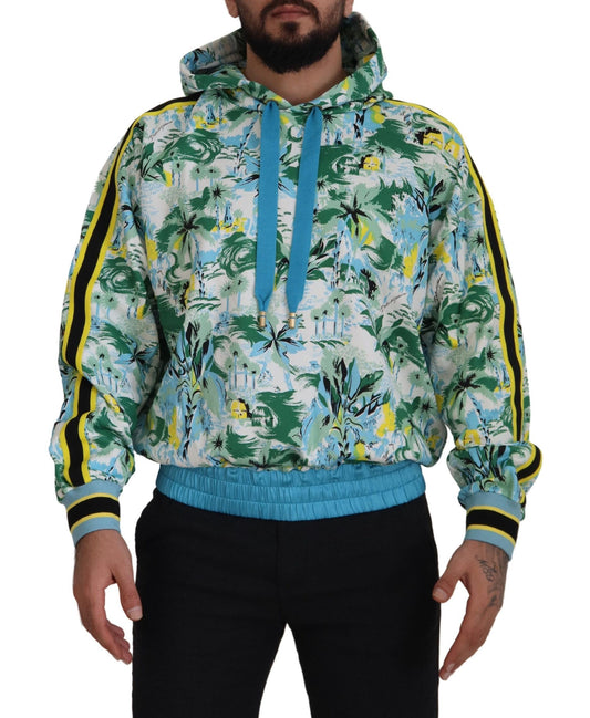 Dolce & Gabbana Multicolor Cotton Silk Hooded Sweatshirt