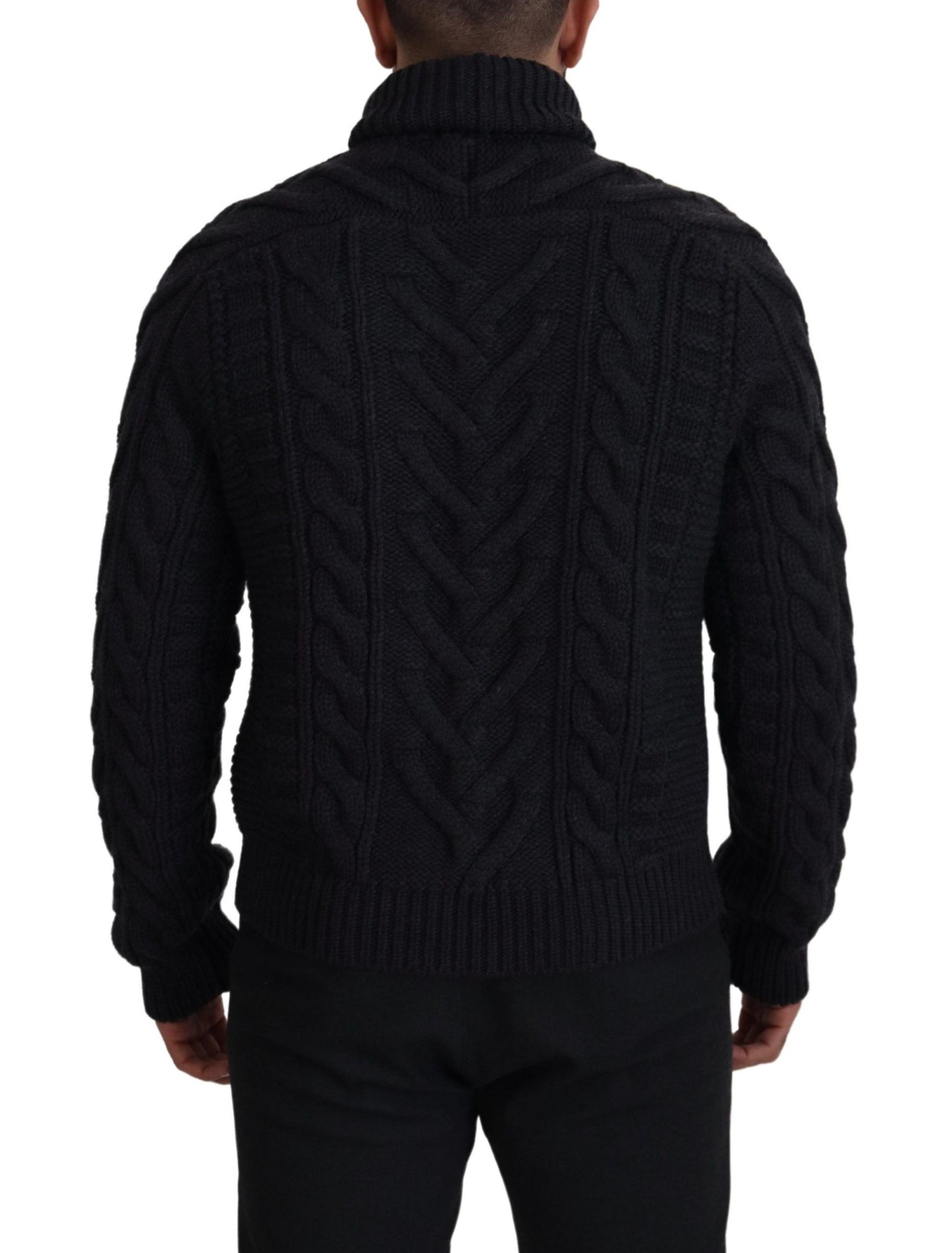 Dolce & Gabbana Elegant Black Wool-Cashmere Pullover Sweater