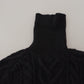 Dolce & Gabbana Elegant Black Wool-Cashmere Pullover Sweater