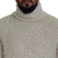 Dolce & Gabbana Elegant Cream Turtleneck Wool Blend Sweater