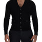 Dolce & Gabbana Elegant Wool Buttoned Black Cardigan