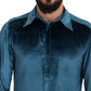 Dolce & Gabbana Elegant Blue Martini Slim Fit Casual Shirt