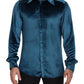 Dolce & Gabbana Elegant Blue Martini Slim Fit Casual Shirt