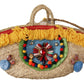 Dolce & Gabbana Multicolor Crystal Embellished Straw Tote