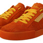 Dolce & Gabbana Orange Suede Italian Sneakers