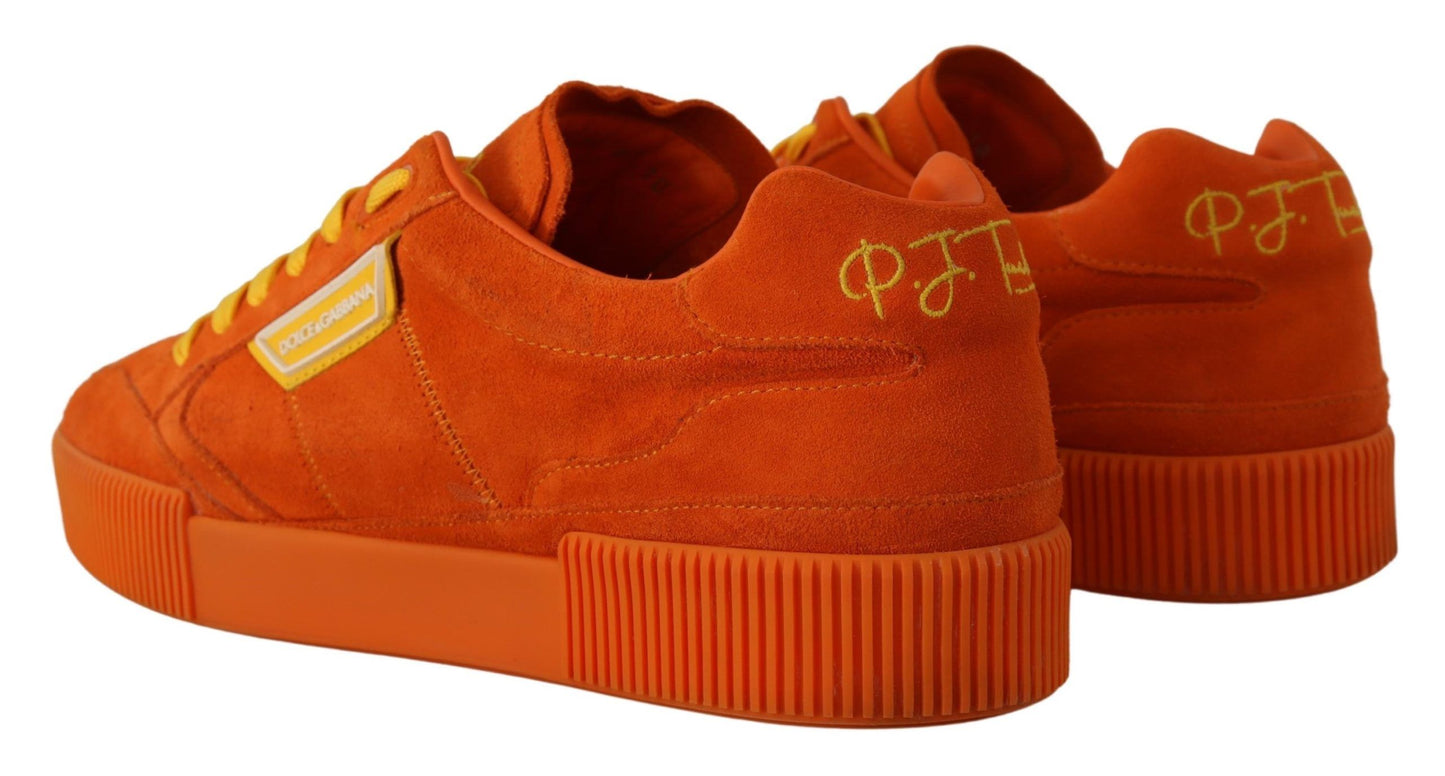 Dolce & Gabbana Orange Suede Italian Sneakers