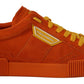 Dolce & Gabbana Orange Suede Italian Sneakers