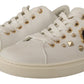 Dolce & Gabbana Studded Heart Leather Sneakers - Pure Elegance