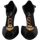 Dolce & Gabbana Elegant Gold-Embellished Leather Sandals