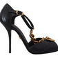 Dolce & Gabbana Elegant Gold-Embellished Leather Sandals