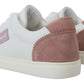 Dolce & Gabbana Chic White Pink Leather Low-Top Sneakers