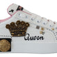 Dolce & Gabbana Queen Crown Chic Leather Sneakers