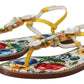 Dolce & Gabbana Majolica Crystal Embellished Leather Sandals