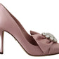 Dolce & Gabbana Crystal-Embellished Silk Bow Pumps