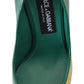 Dolce & Gabbana Green Leather Heels Pumps Plastic Shoes