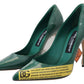 Dolce & Gabbana Green Leather Heels Pumps Plastic Shoes