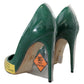 Dolce & Gabbana Green Leather Heels Pumps Plastic Shoes