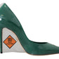 Dolce & Gabbana Green Leather Heels Pumps Plastic Shoes