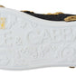 Dolce & Gabbana Black Gold Baroque Portofino Leather Sneakers Shoes