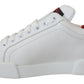 Dolce & Gabbana Elegant White Portofino Leather Sneakers