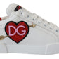 Dolce & Gabbana Elegant White Portofino Leather Sneakers