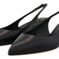 Dolce & Gabbana Elegant Black Leather Slingback Pumps