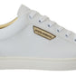 Dolce & Gabbana Elegant White Leather Low Top Sneakers