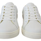 Dolce & Gabbana Elegant White Leather Low Top Sneakers