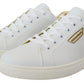 Dolce & Gabbana Elegant White Leather Low Top Sneakers