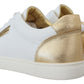 Dolce & Gabbana Elegant White Leather Low Top Sneakers