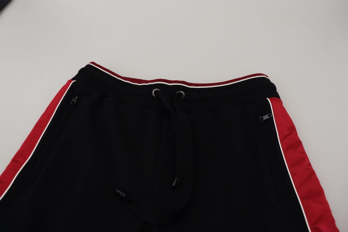 Dolce & Gabbana Elegant Black Jogging Sweatpants with Red Detail