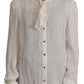 Dolce & Gabbana Elegant Silk Ascot Collar Blouse